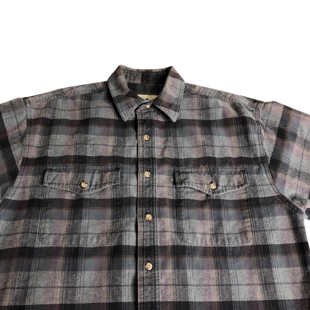 Vintage Y2K Eddie Bauer Plaid Shirt Mens M Flap Pockets Button Grunge Gorpcore